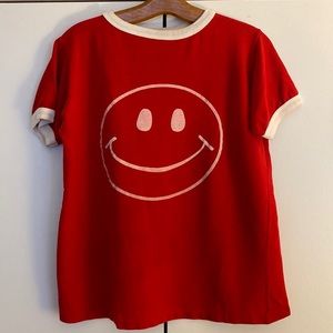 Vintage Smiley Face Ringer Tshirt